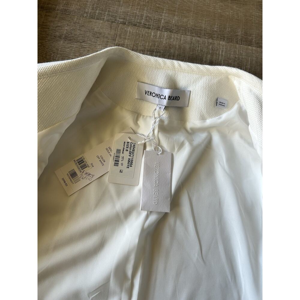 VERONICA BEARD Isola Jacket Women’s 8 Off White Stretch V-Neck Designer Nwt $598 - Picture 10 of 16